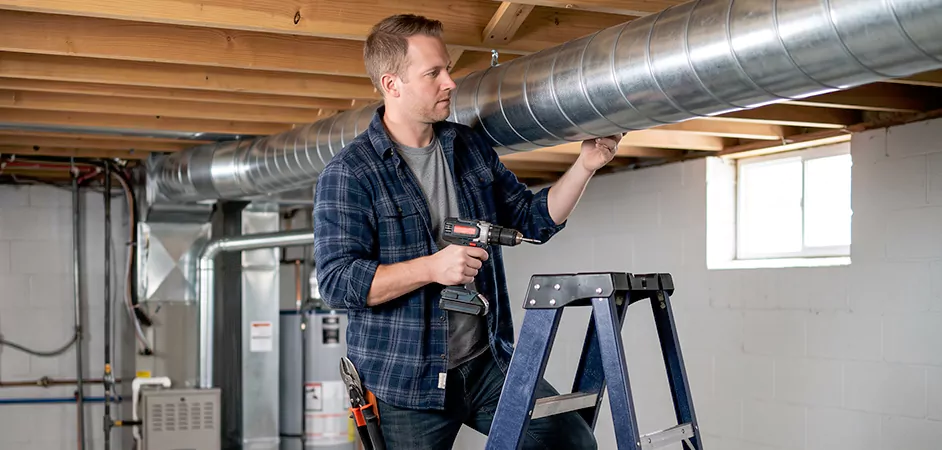 Exposed Spiral Ductwork in Easton