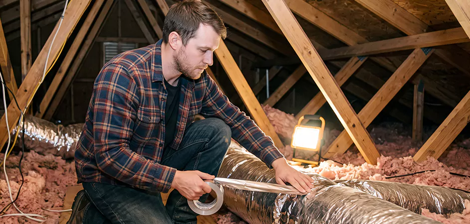 Attic Duct Sealing and Insulation in Easton